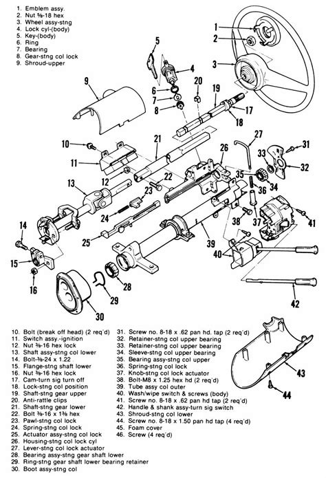 Horn Mechanism in the 1990 Chevy Steering Column Diagram