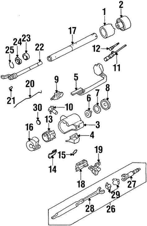 Horn Mechanism in the 1990 Chevy Steering Column Diagram