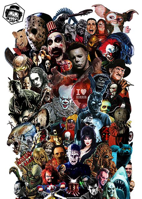 Horror Movie Characters Icon Art Wallpaper