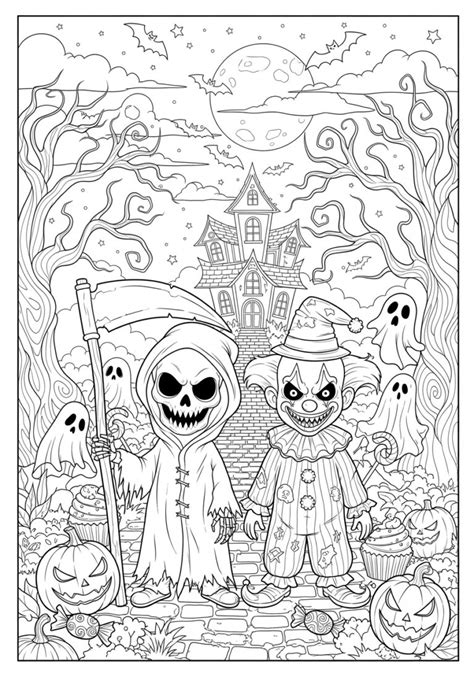 Horror Scary Halloween Coloring Pages