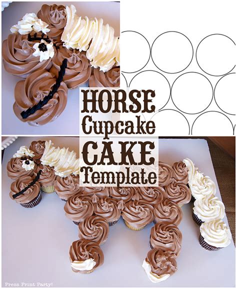 Horse Cupcake Cake Template