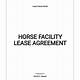 Horse Facility Lease Agreement Template