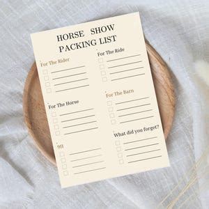 Horseback Riding Packing List