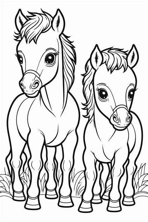 Horses Coloring Page