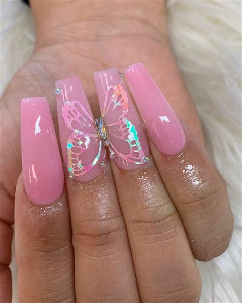 Hot Pink Butterfly Nails: A Trendy Nail Art Design In 2023