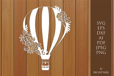 Download Hot AIr Balloon Cut File Template For Crafts