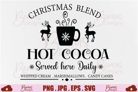 Cozy Up with This Sizzling Hot Cocoa Sign Svg - Perfect for your Winter Crafting Needs!