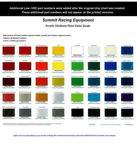 Hot Rod Flatz Paint Color Chart