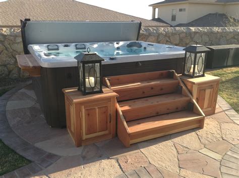 Leisure Accents 36 Inch Deck Patio Spa Hot Tub Storage Compartment Steps, Gray