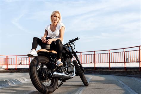 Hot Woman On Motorcycle