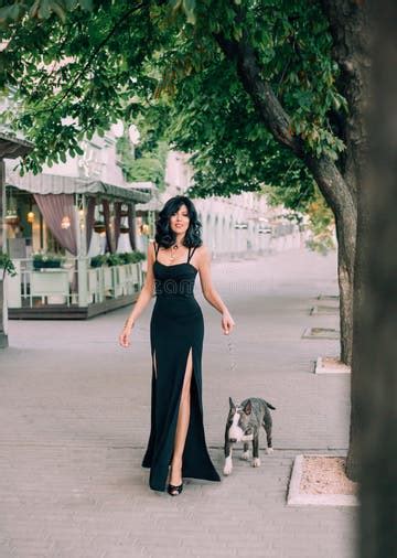 Hot Woman Walking Dog