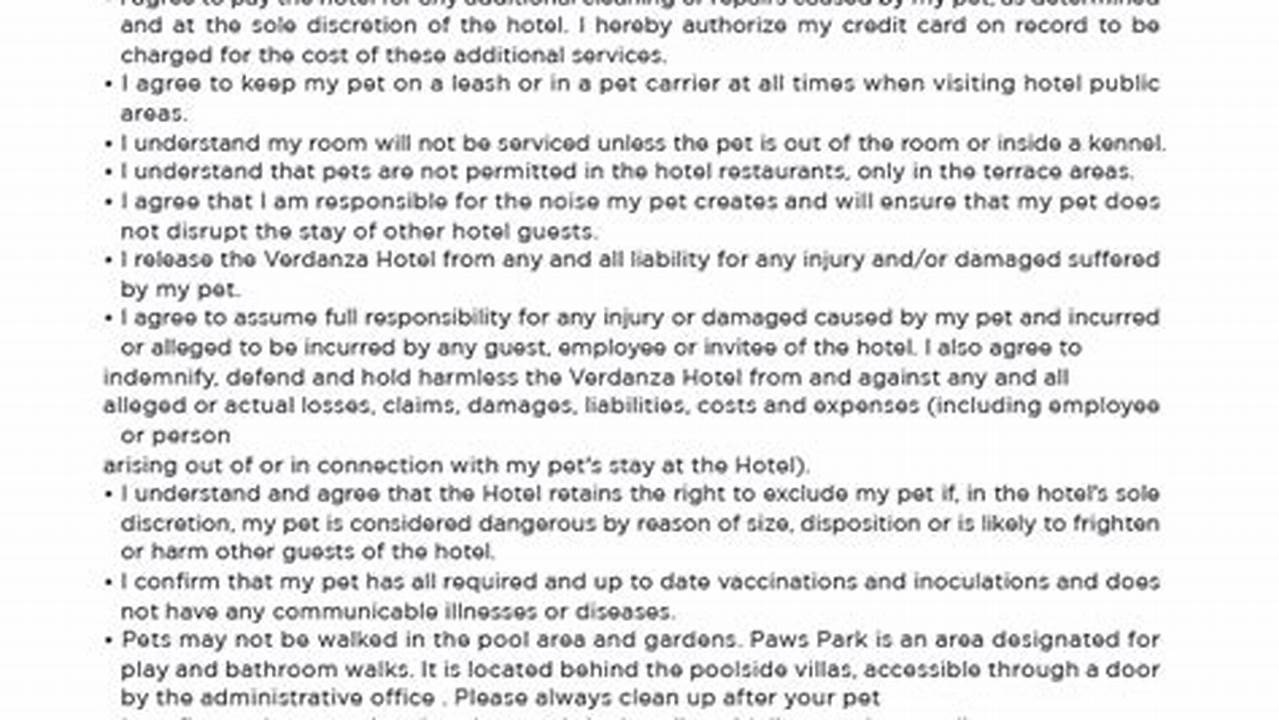 Hotel Policies, Pet Friendly Hotel