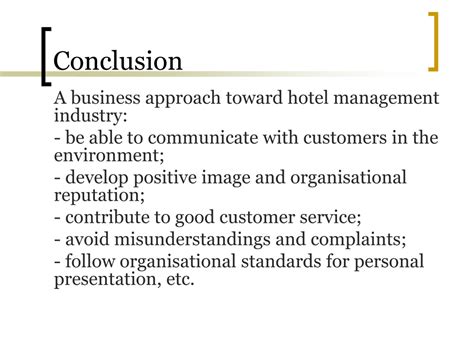 Hotel Conclusion