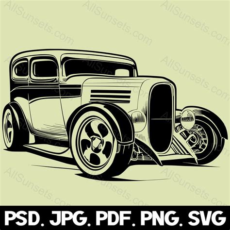 Rev Up Your Designs with Hotrod SVG: Get the Best Vector Graphics for Your Ride!