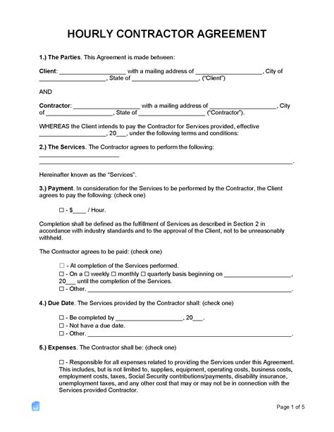 Hourly Contract Agreement