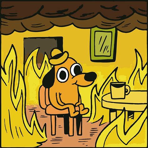House On Fire Meme Dog