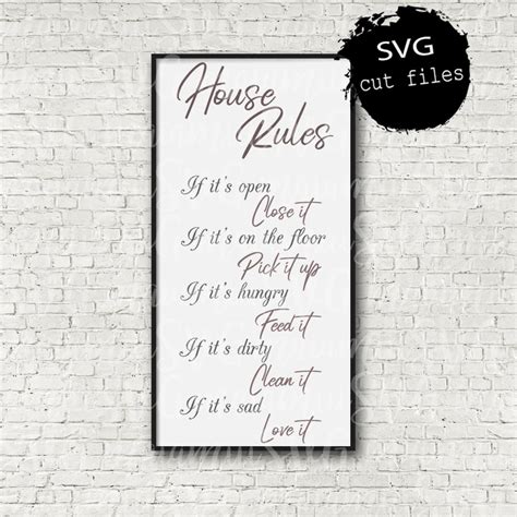 Download House Rules Sign SVG File - SVG Design Cut Files