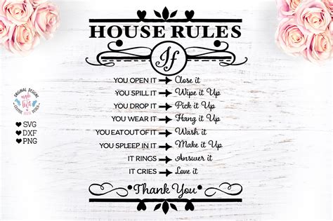 Download House Rules Sign SVG File - SVG Design for Cricut Machine