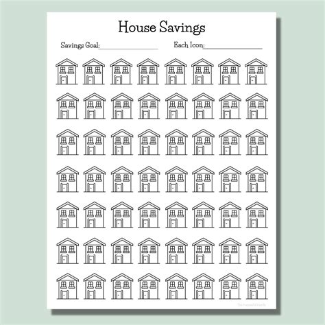 House Savings Tracker Printable Free