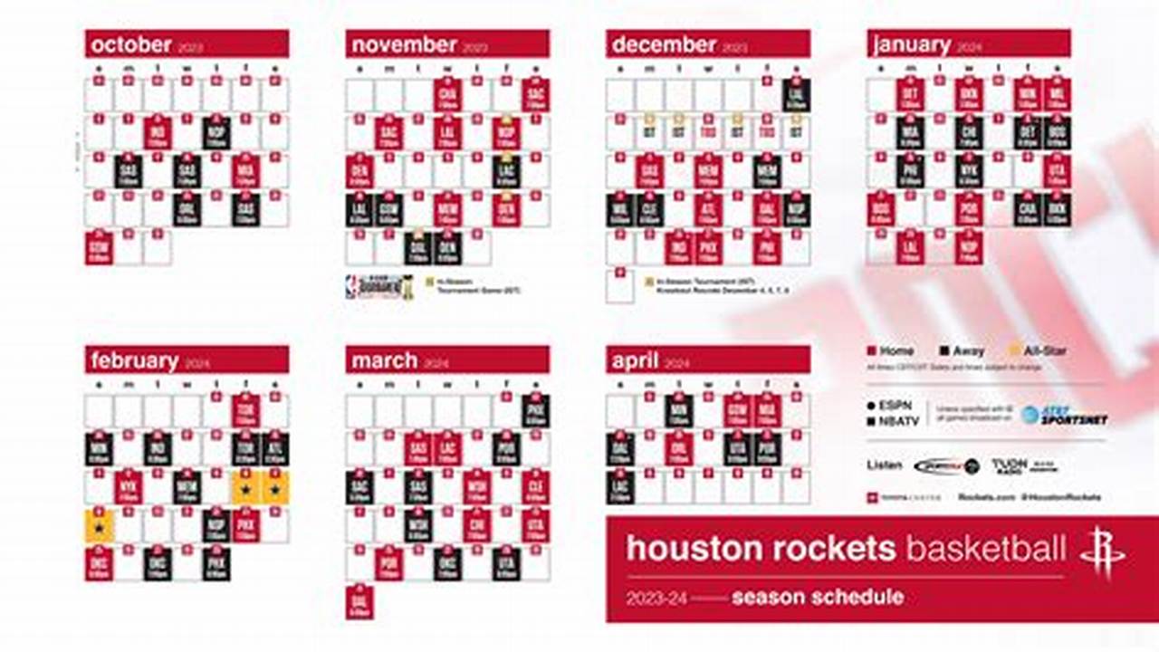 Houston Rockets Home Schedule 2024