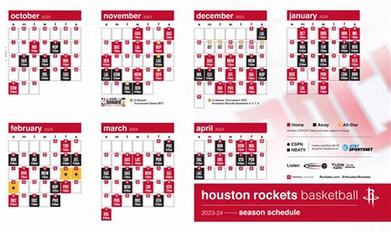 Houston Rockets Home Schedule 2024