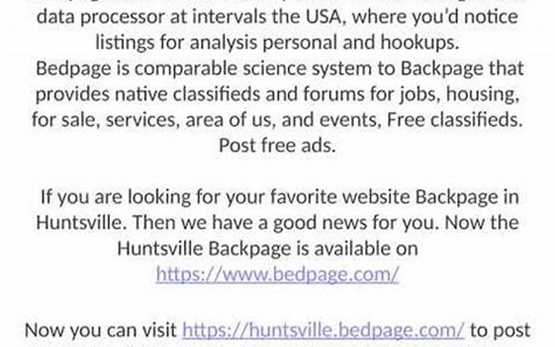 How Does Back Page Huntsville Al Work