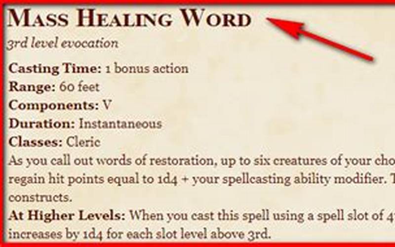 How Does Mass Healing Word Work
