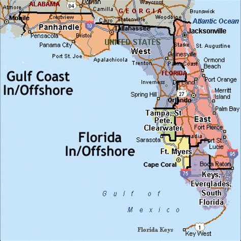 Map of Florida Gulf Coast Beaches