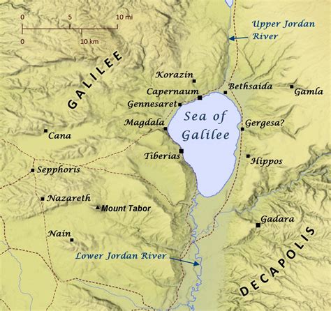 Map of the Sea of Galilee