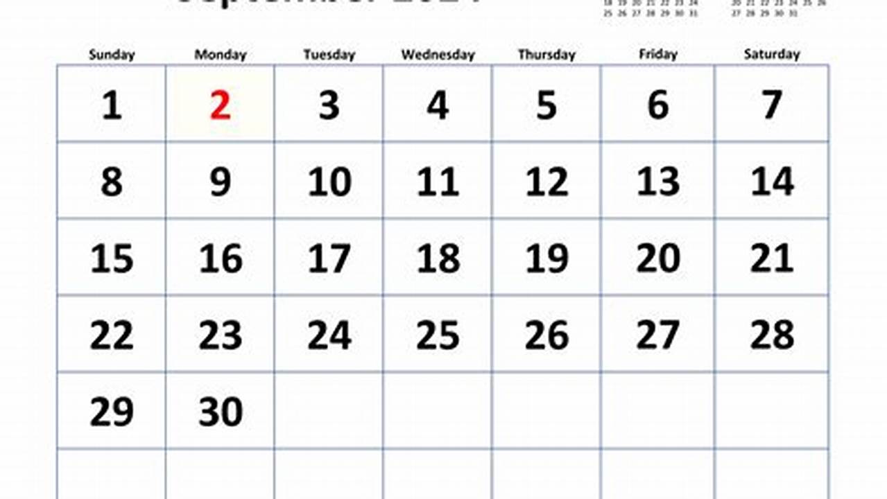 How Many Days Are In September 2024 Calendar