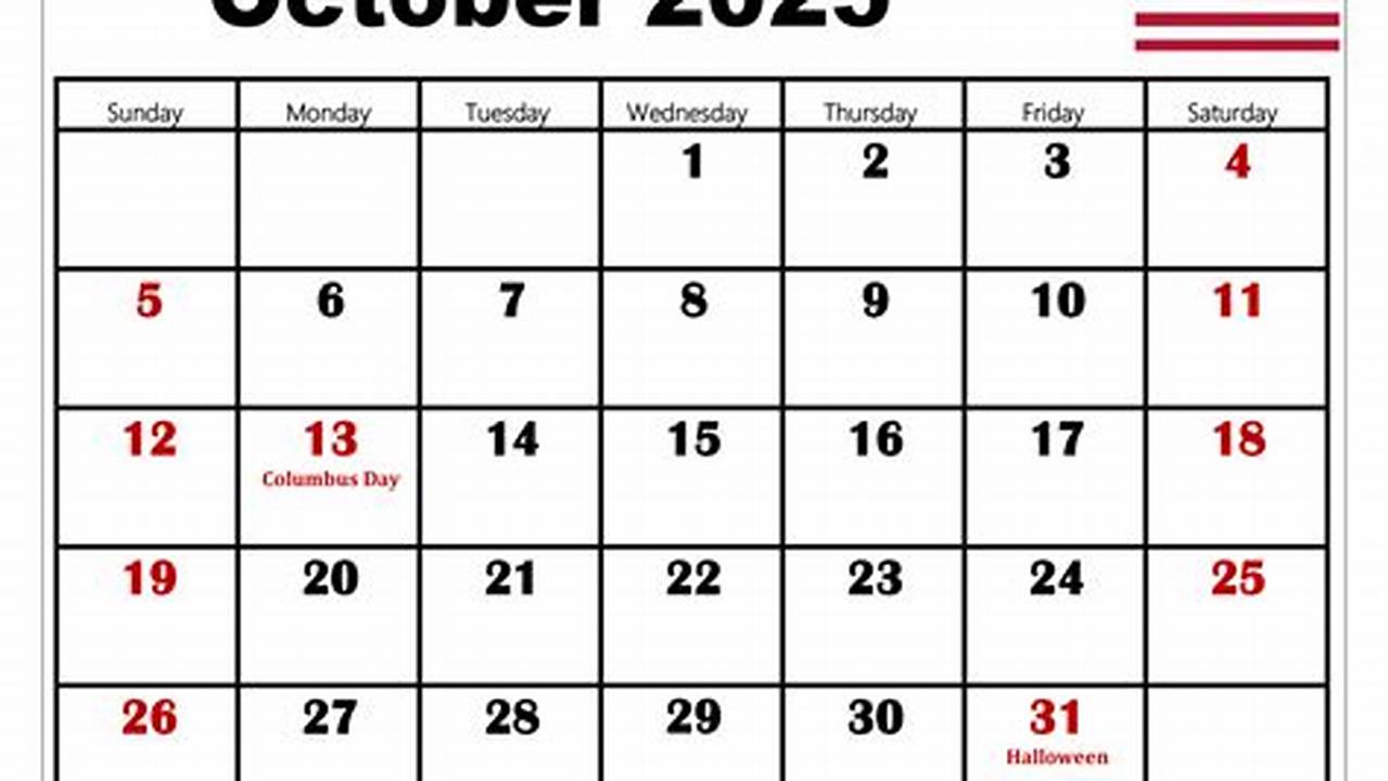 How Many Days In October 2025