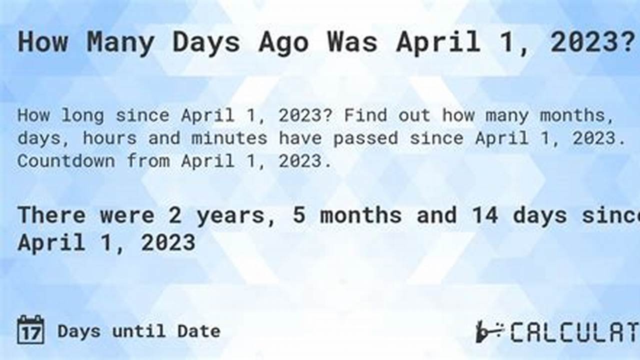 How Many Days Since April 13 2025