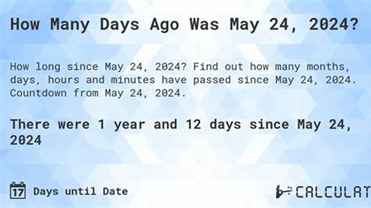 How Many Days Until 14th May 2024