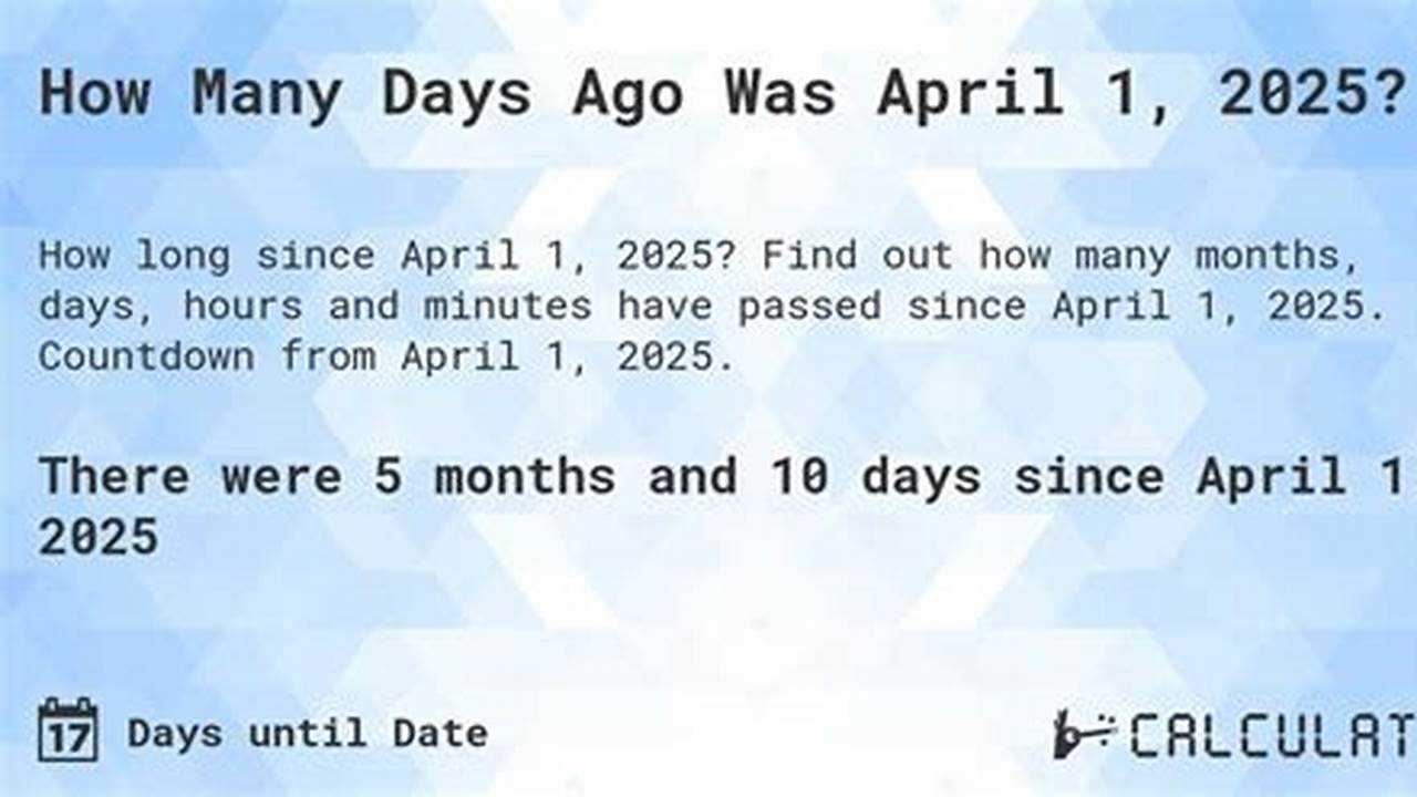 How Many Days Until April 1 2025 2025
