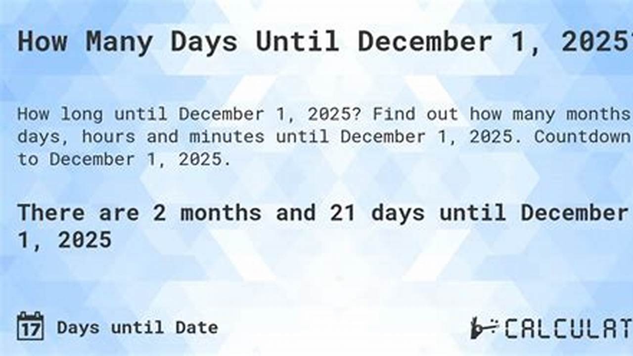 How Many Days Until December 1 2025