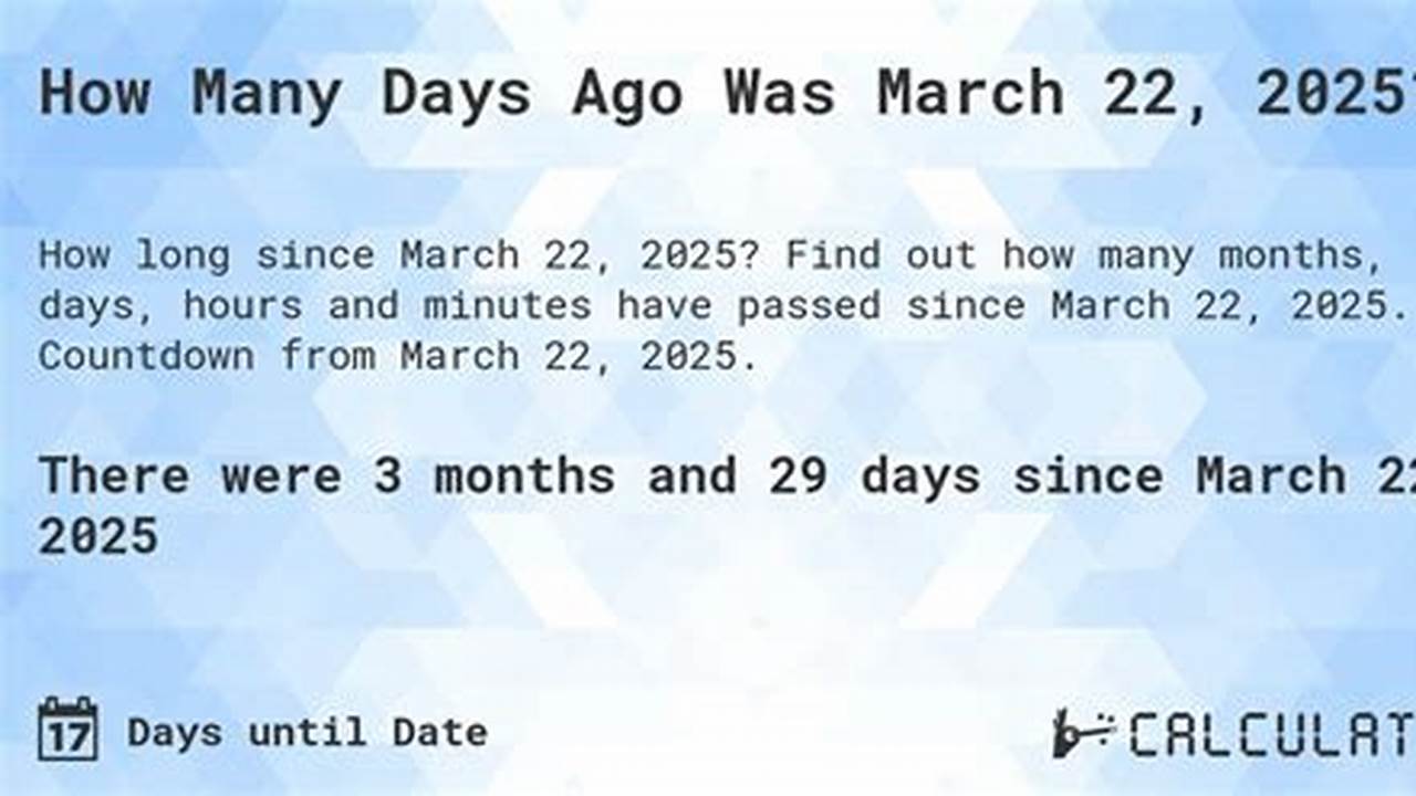 How Many Days Until March 2025