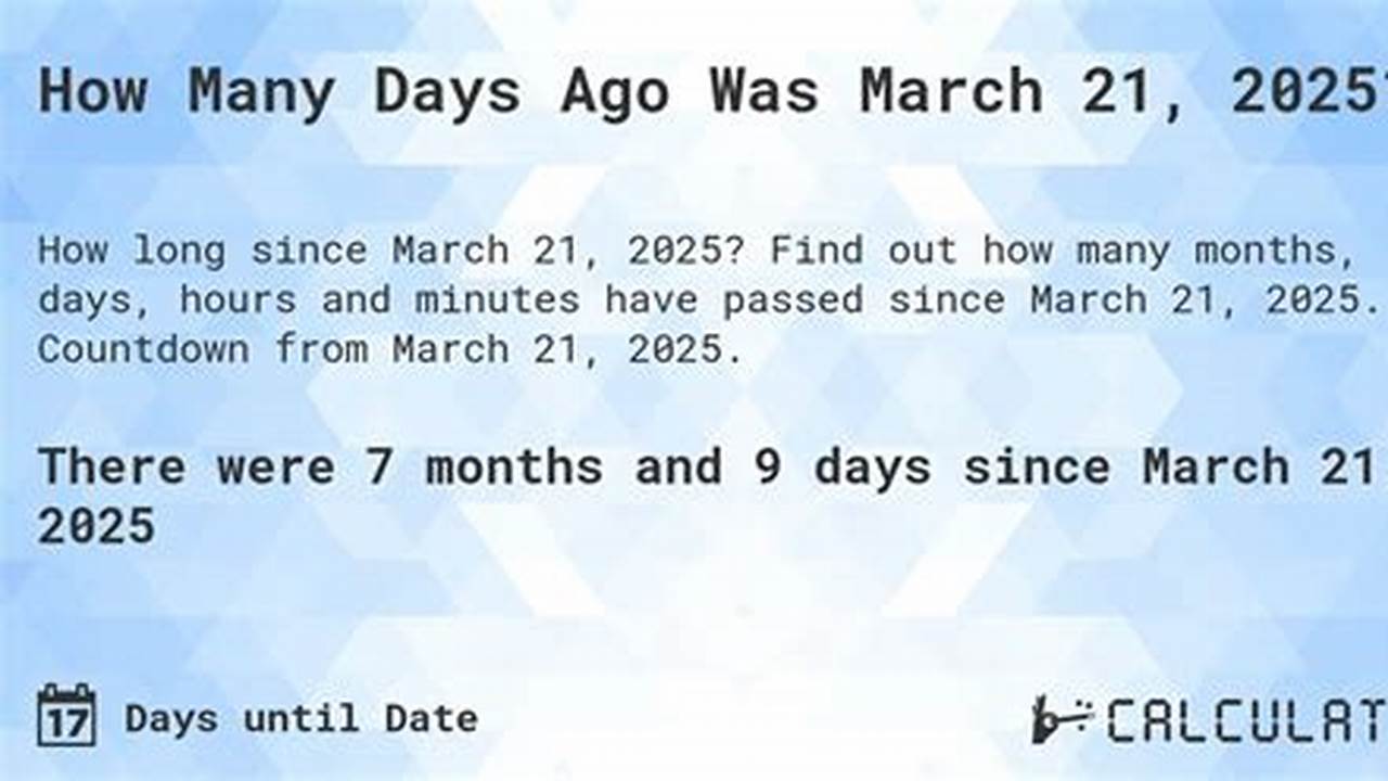 How Many Days Until March 21 2025 Countdown