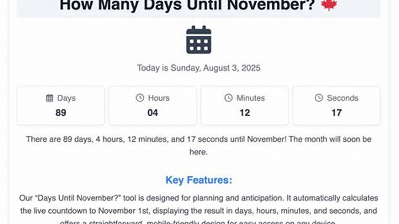 How Many Days Until November 15 2034