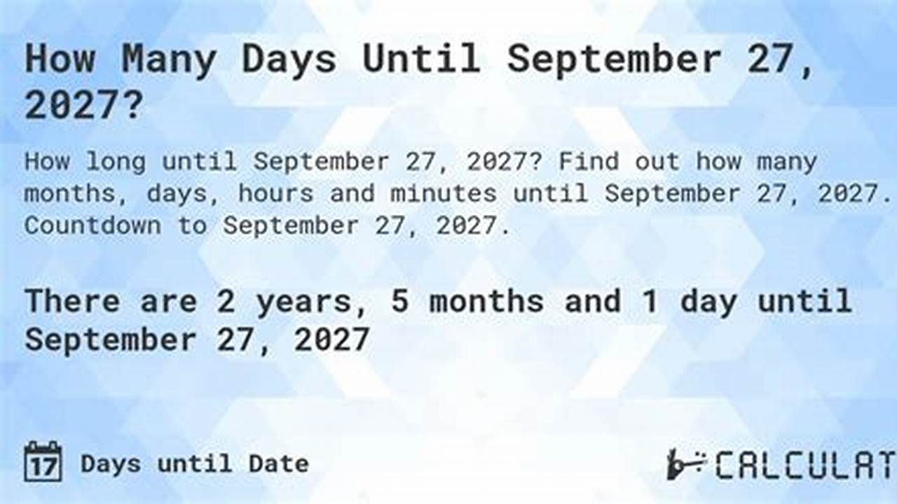 How Many Days Until September 27 2025 Countdown
