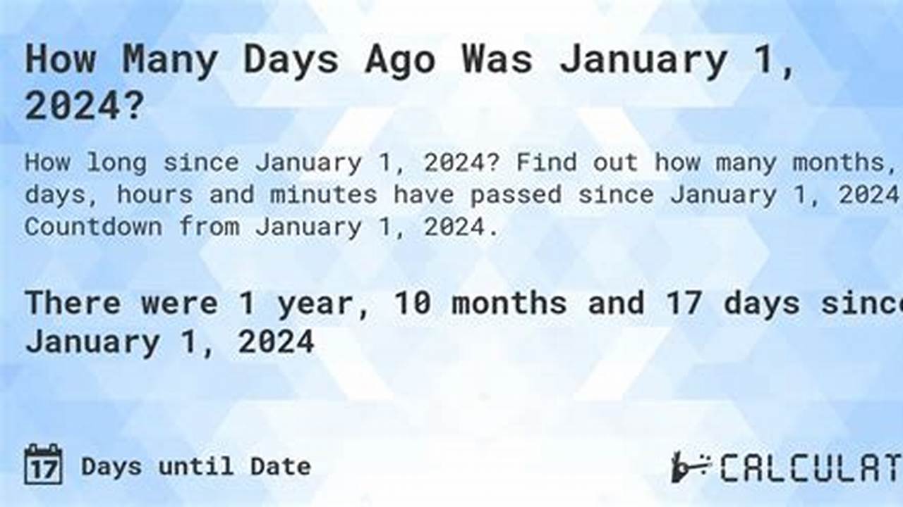How Many Months Ago Was January 1 2024
