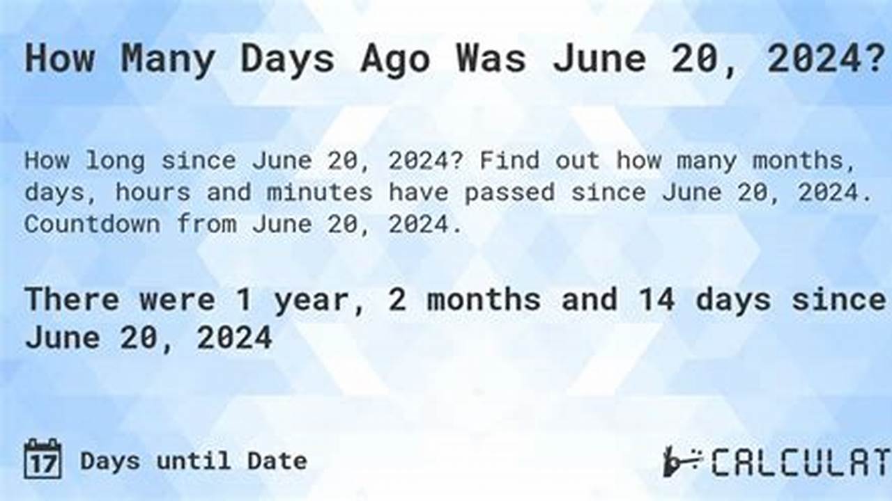 How Many Months And Days Until June 1 2024