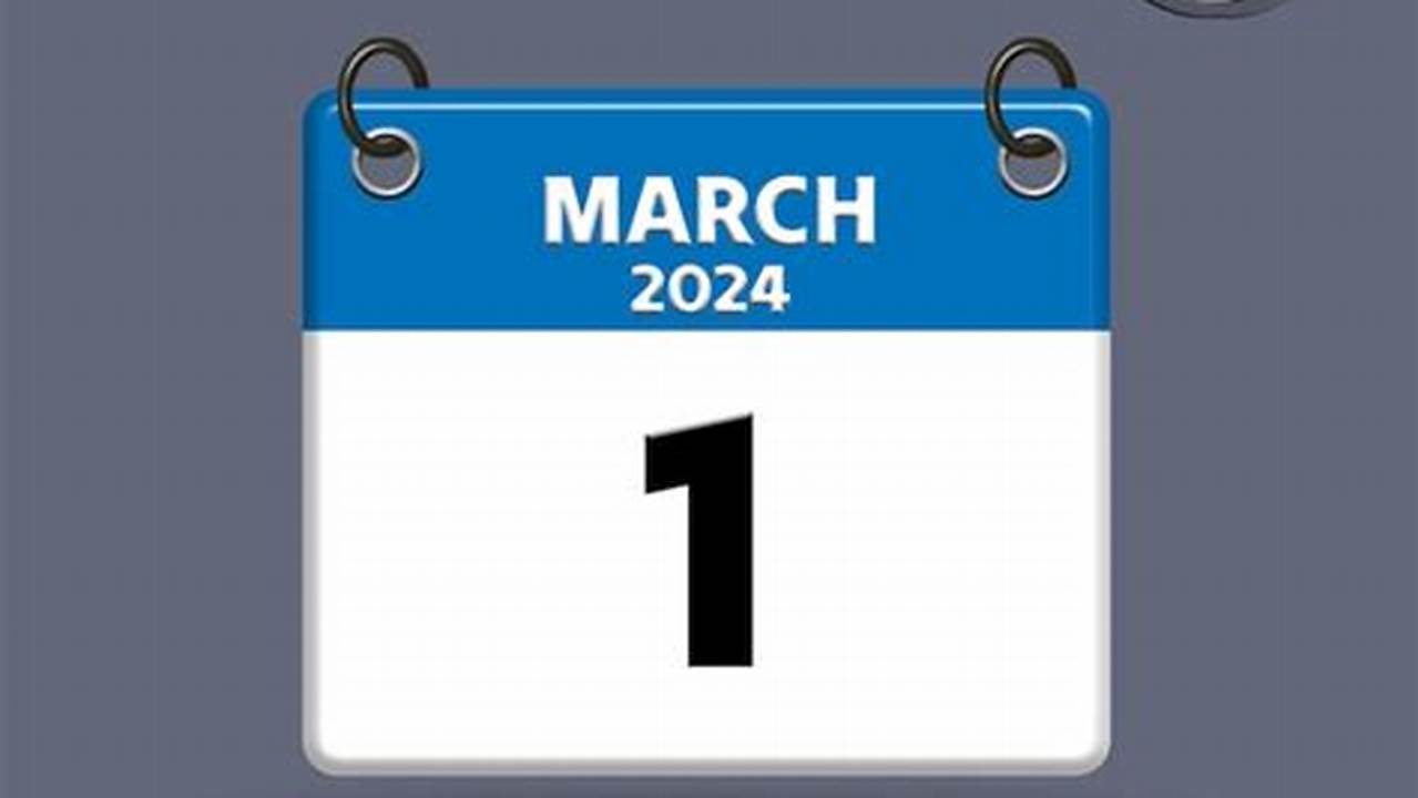 How Many Week Days Until March 1 2024