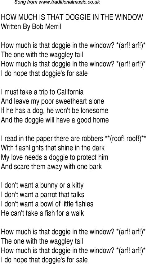 How Much Is That Doggy in the Window? Song Lyrics