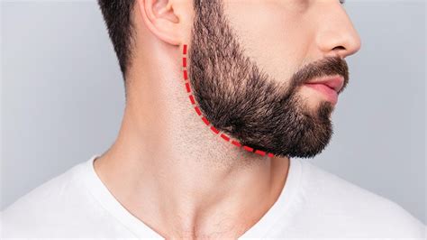 bearded man shaving neckline