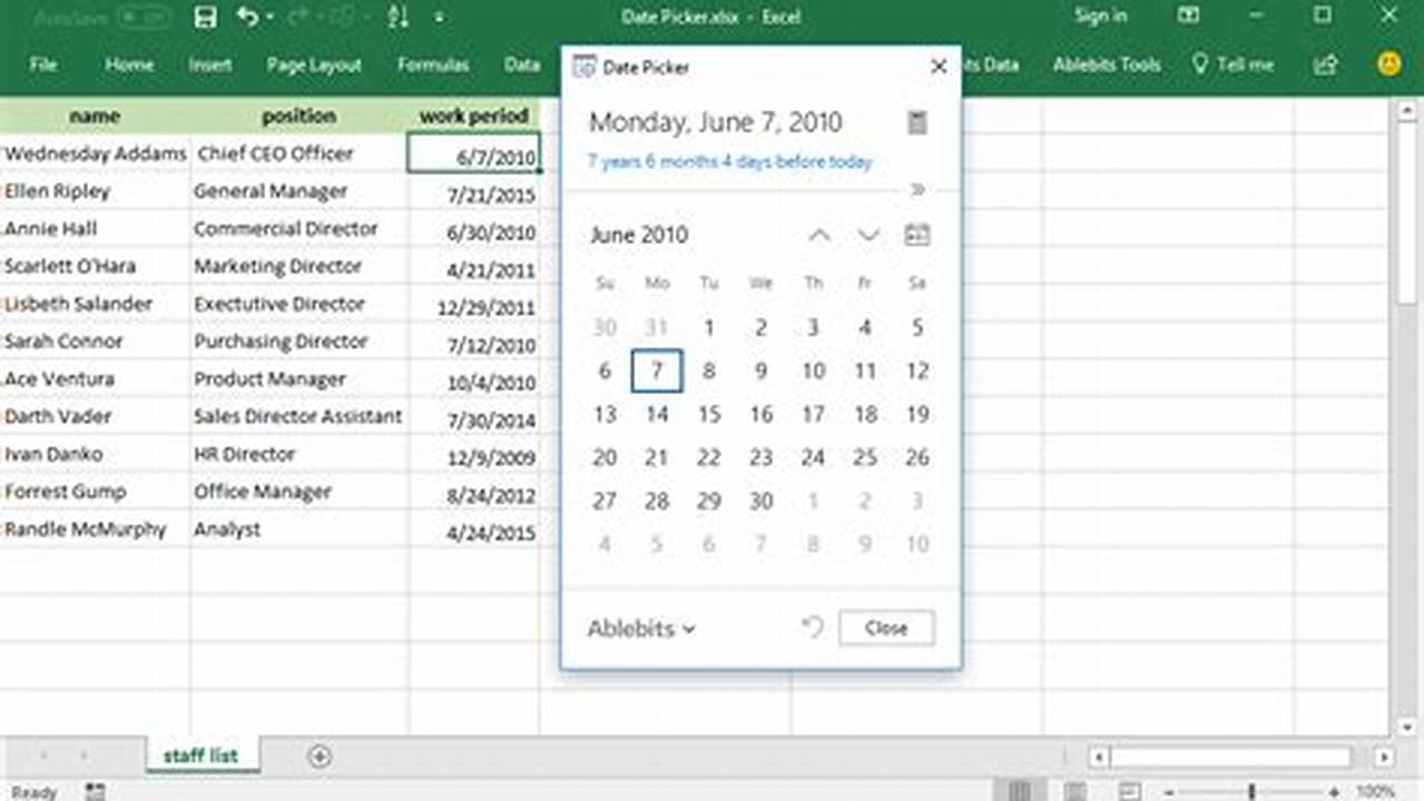 How To Add Datepicker Calendar To Cells In Ms Excel