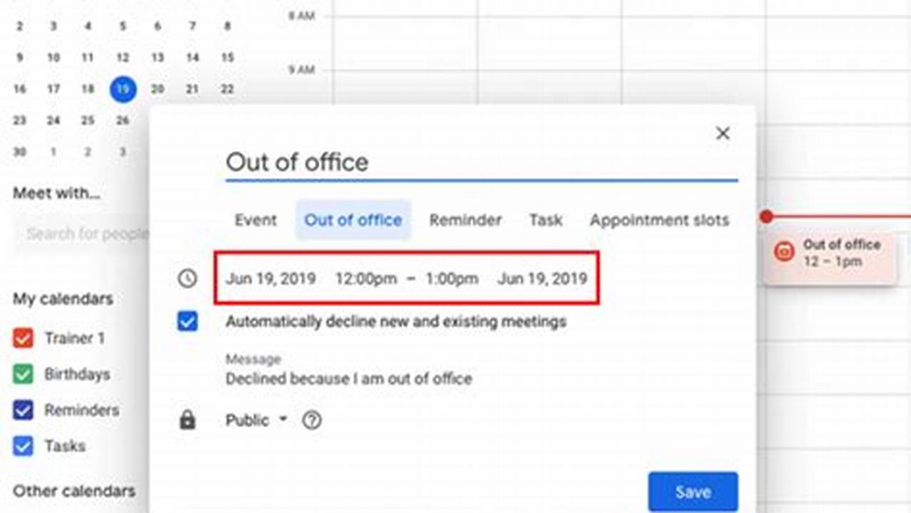 How To Add Out Of Office On Google Calendar