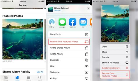 How to remove a featured image from the Photos widget on iPhone