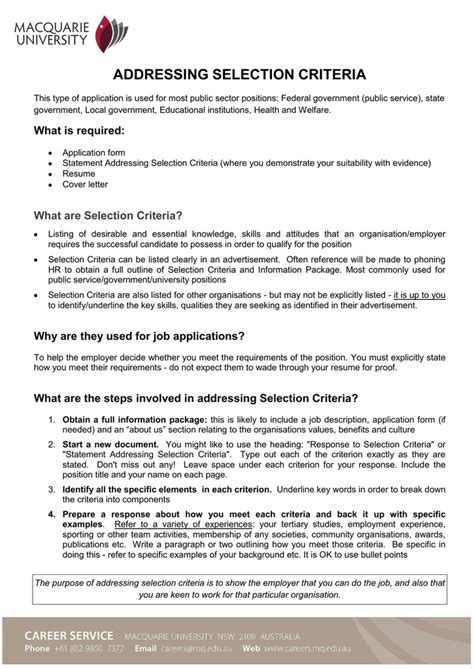 How To Address Key Selection Criteria In A Cover Letter