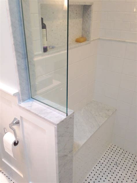 shower pony wall height Google Search Half wall shower, Small bathroom remodel, Small