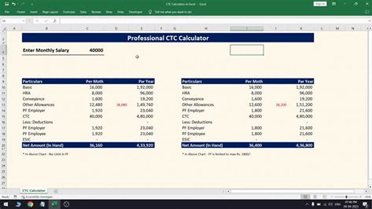 How To Calculate Additional Ctc 2024-23